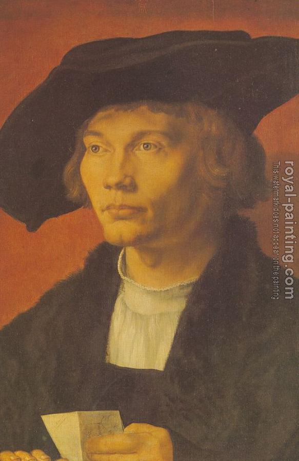 Albrecht Durer : Portrait of a Man with Beret and Scroll